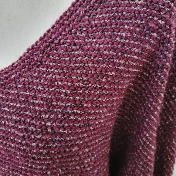 Kut From The Kloth Tops Medium Sweater Purple Pink 3/4 Sleeve V-Neck Chunky Knit - Picture 3 of 8